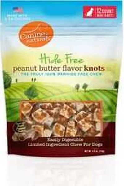 4.2 oz. Canine Naturals Peanut Butter Chew-Mini Knot 12Pk - Treats